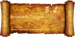 Buzeskó Liza névjegykártya
